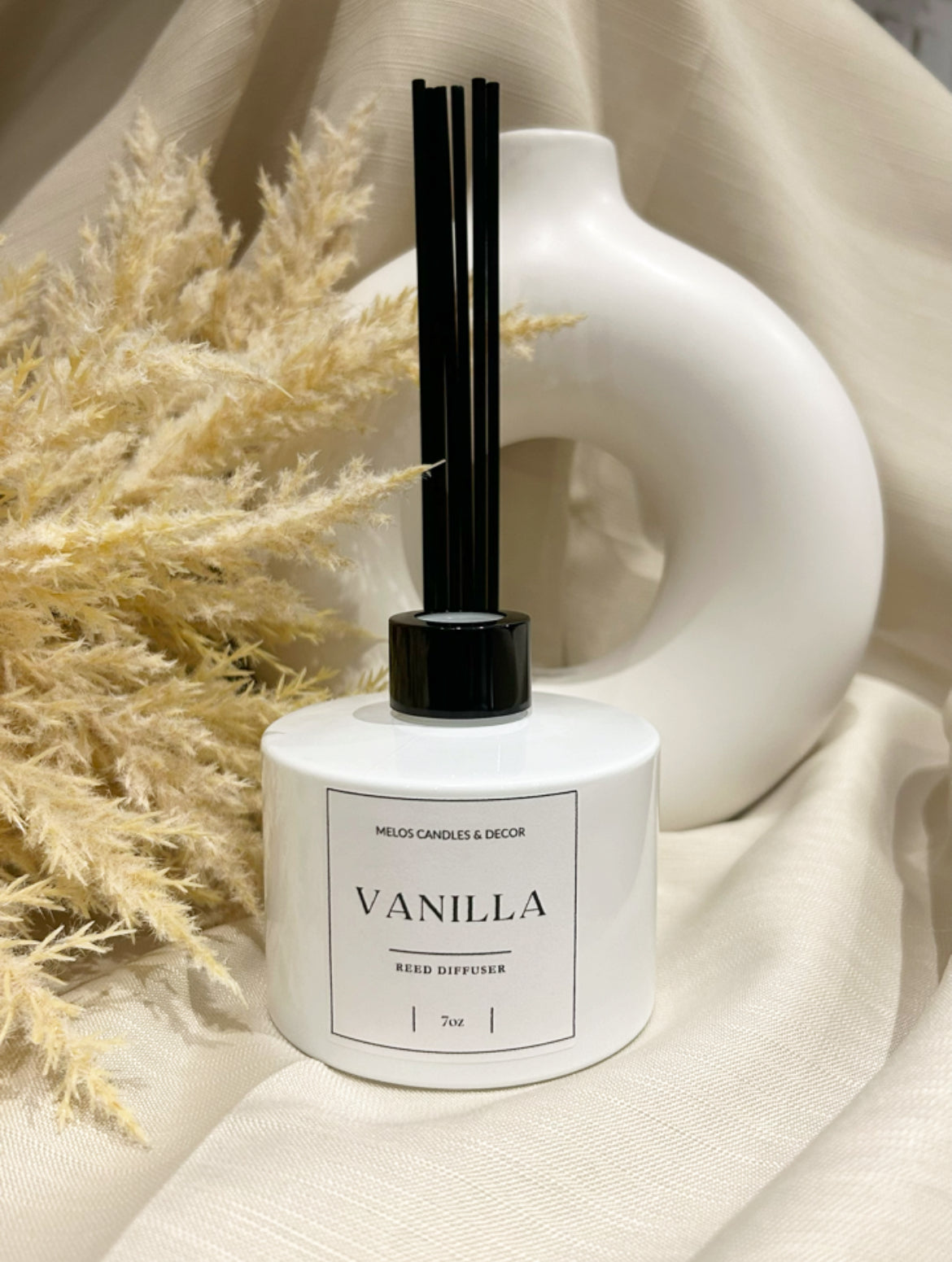 7oz Reed Diffuser White Vessel & Black REEDS